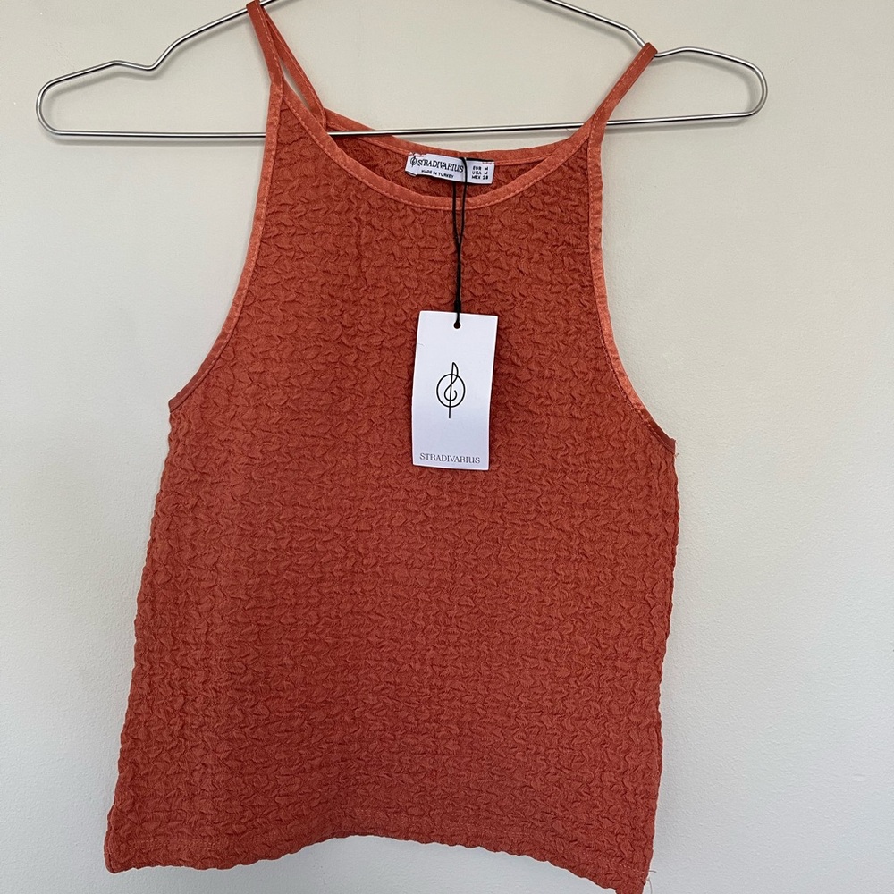 Stradivarius Rust Textured Camisole